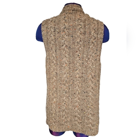 Vintage 50s Peck & Peck‎ Tan Flecked Cable Knit Sweater Vest Size Medium V20 - Picture 6 of 8